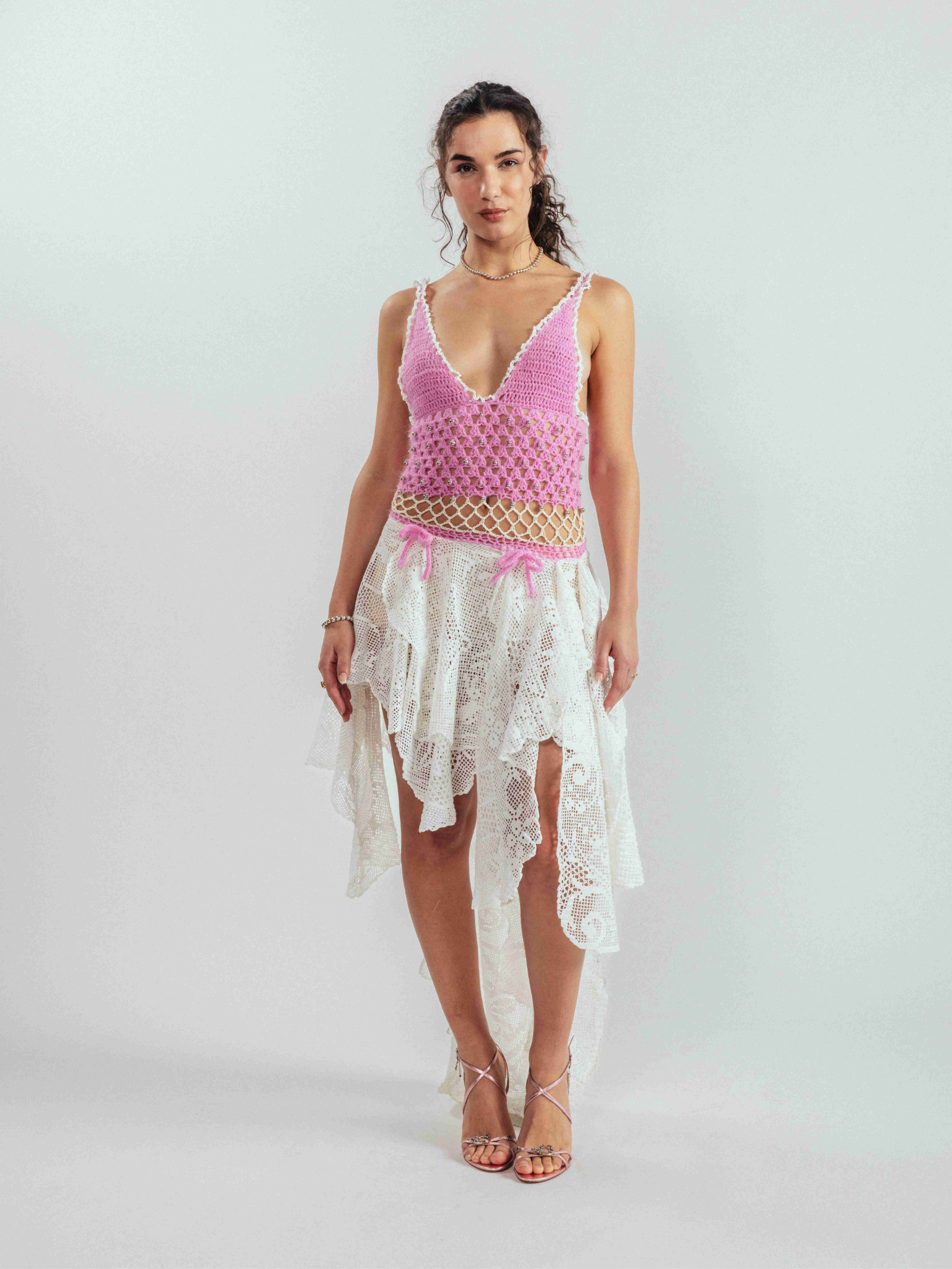 Pink Doily Princess Dress (One-of-a-Kind)
