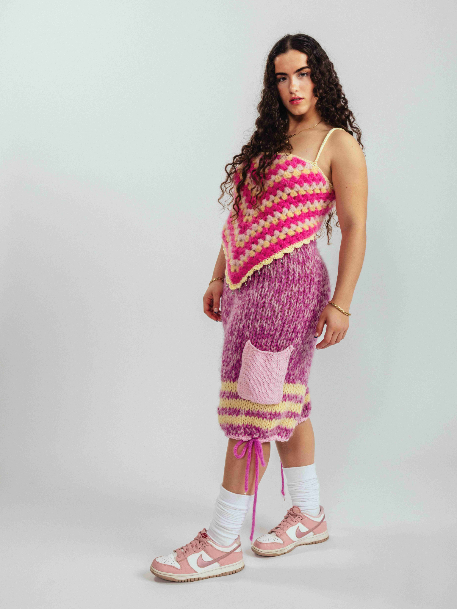 'Pensive in Pink' Cargo Knit Shorts