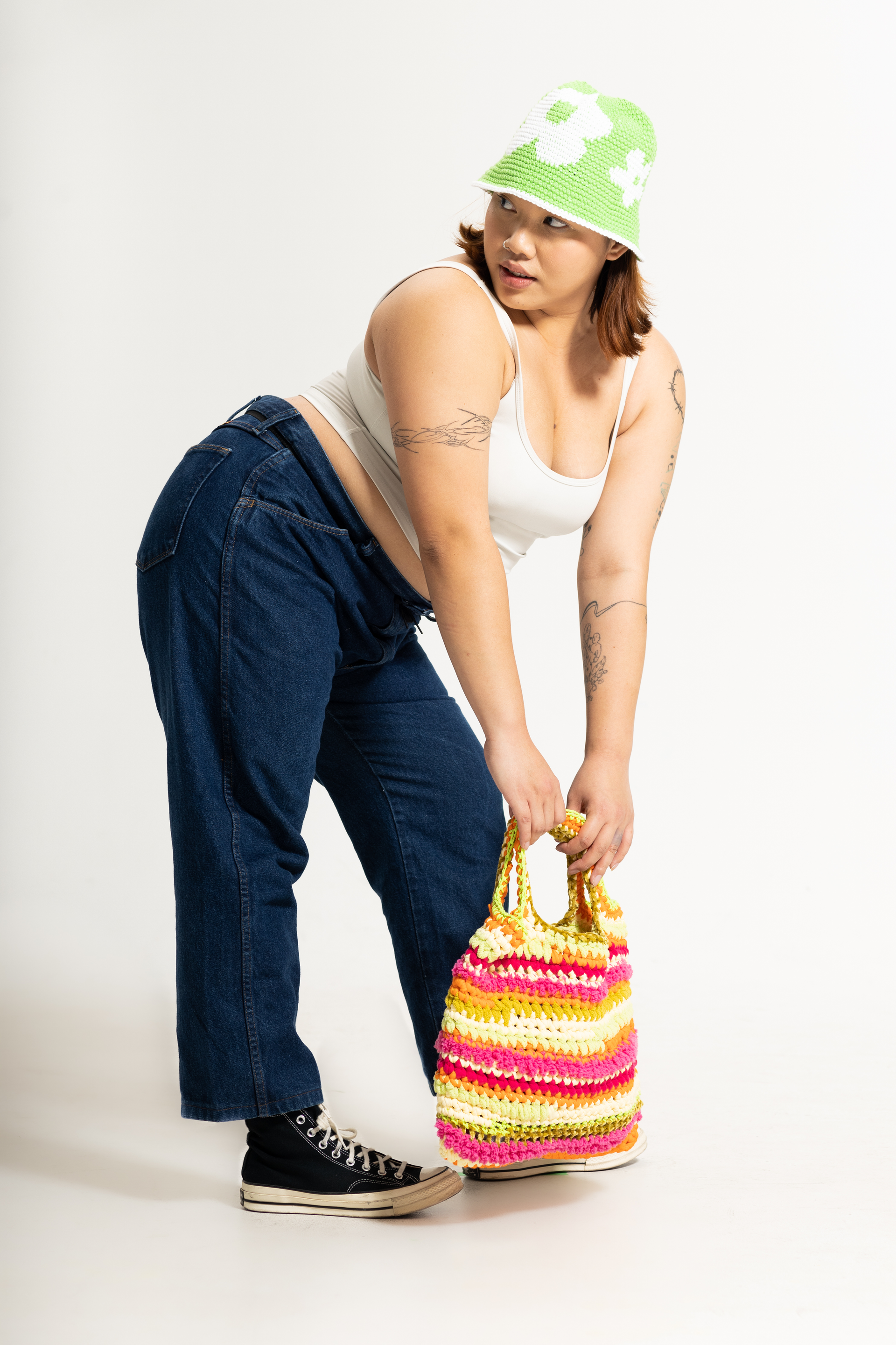 'Classy Grassy' Flower Crochet Bucket Hat