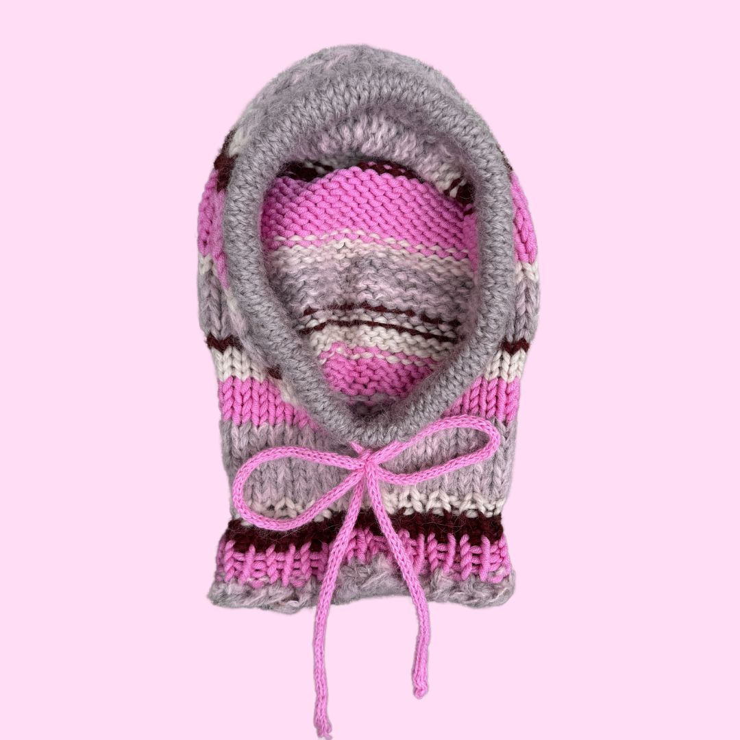 Knitted Hoodie in Baby Pink Bo Peep