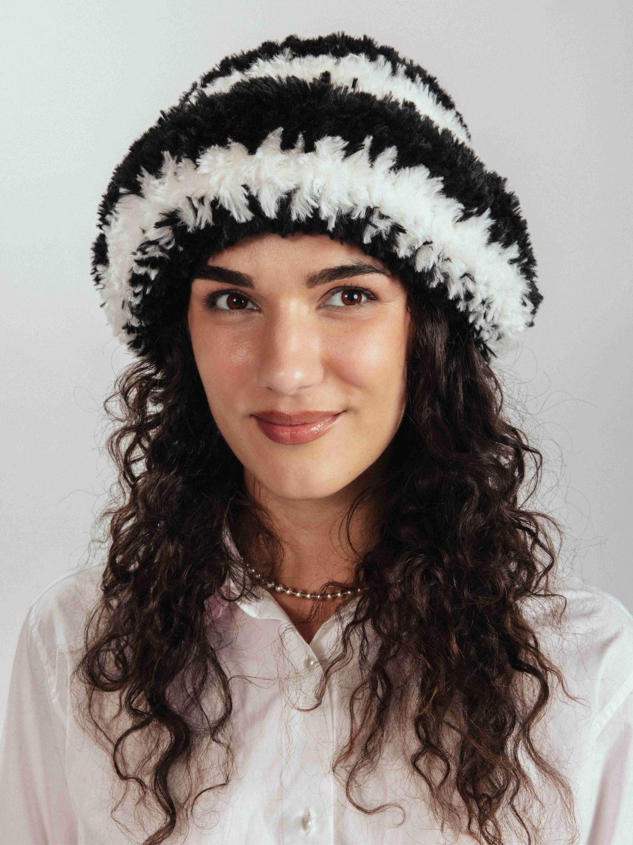 'Pepé Le Pew' Fuzzy Crochet Hat