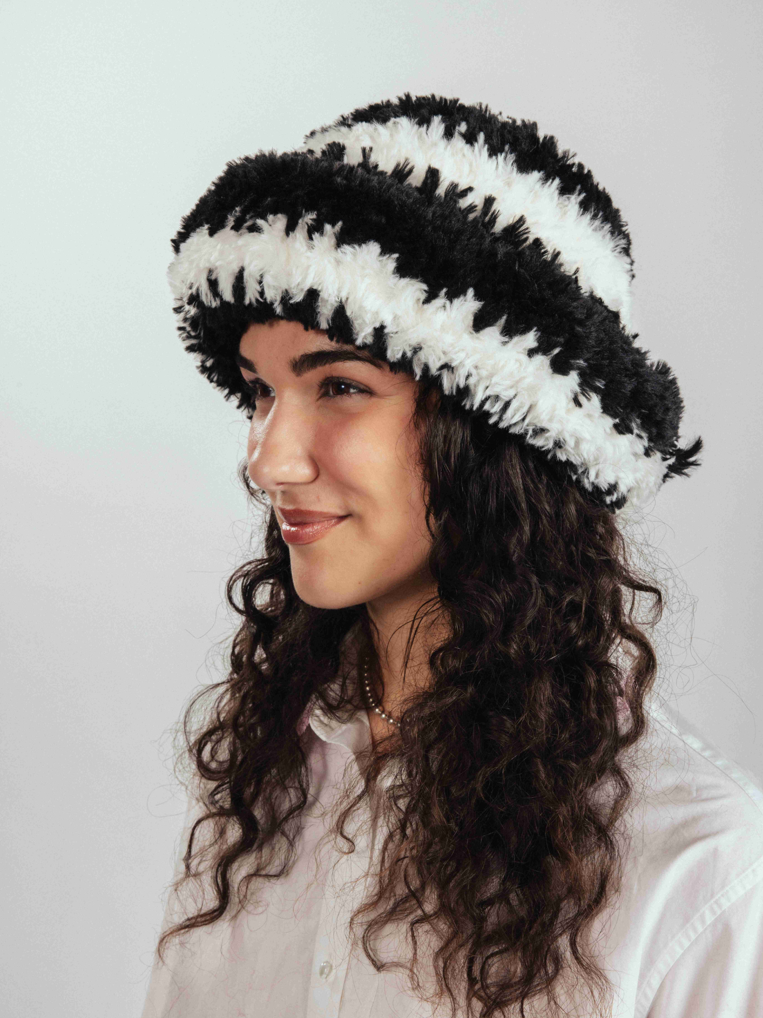 'Pepé Le Pew' Fuzzy Crochet Hat