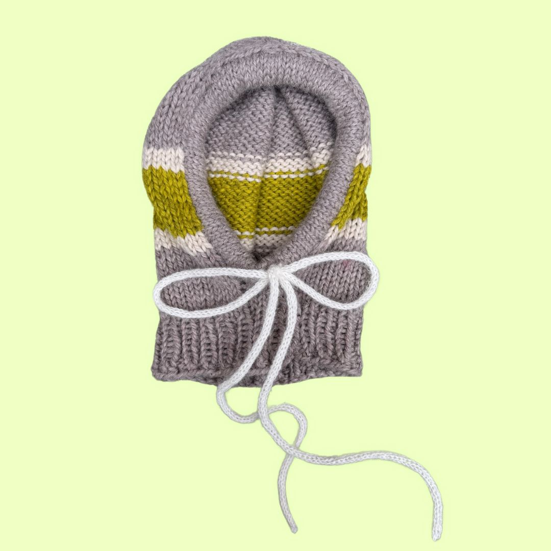 Knitted Hoodie in Key Lime