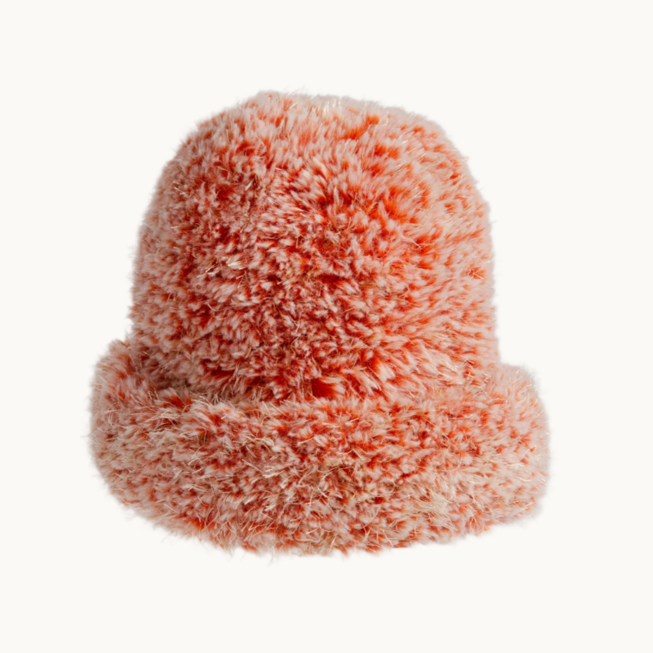 Red Sprinkly Fuzzy Crochet Hat