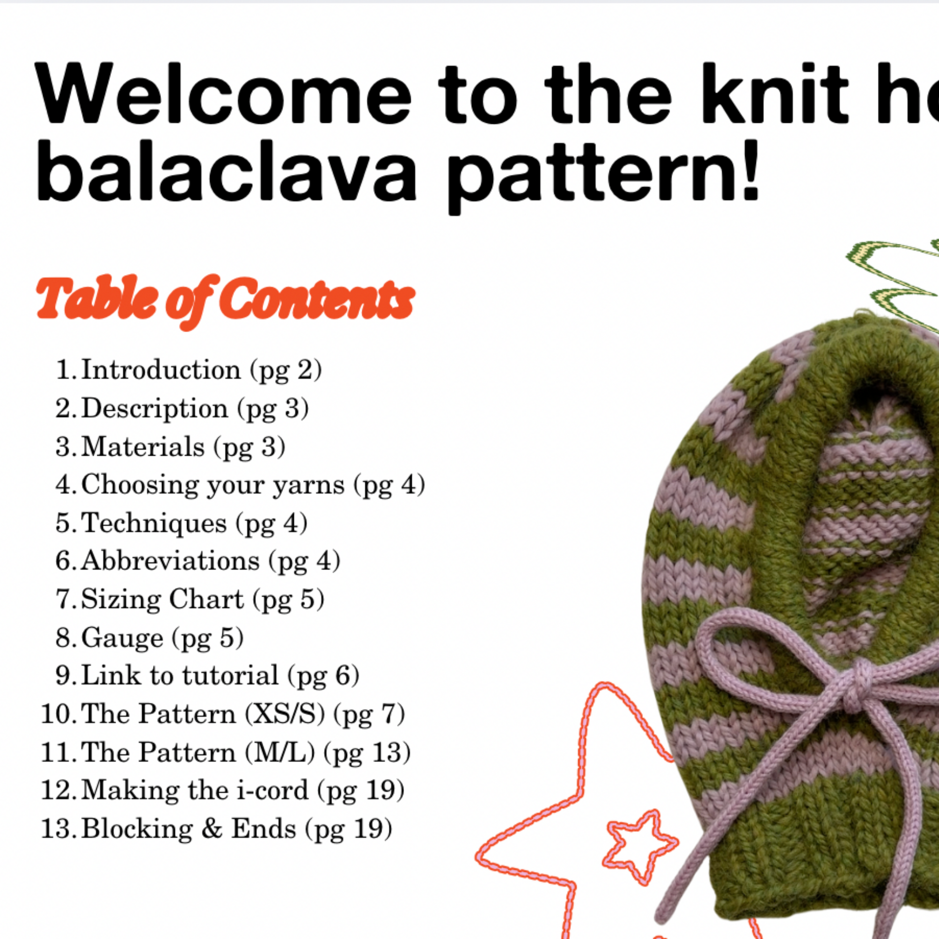 Knit Hooded Balaclava Pattern (Digital Download)